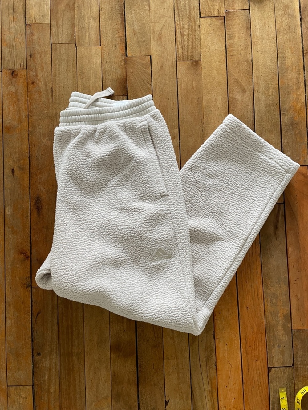 Adidas Faux Sherpa Barrel Leg pants- Large